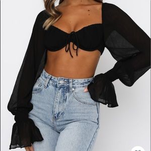 White Fox Boutique Memorable Moment Long Sleeve Crop Black